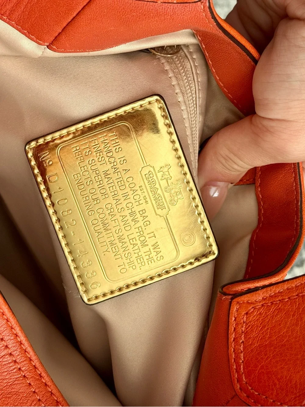Coach Madison Maggie 14336 Orange Cervo Leather Hobo Shoulder Bag Y2K Vintage